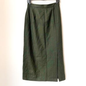 Vintage Hunter Green Wool Skirt